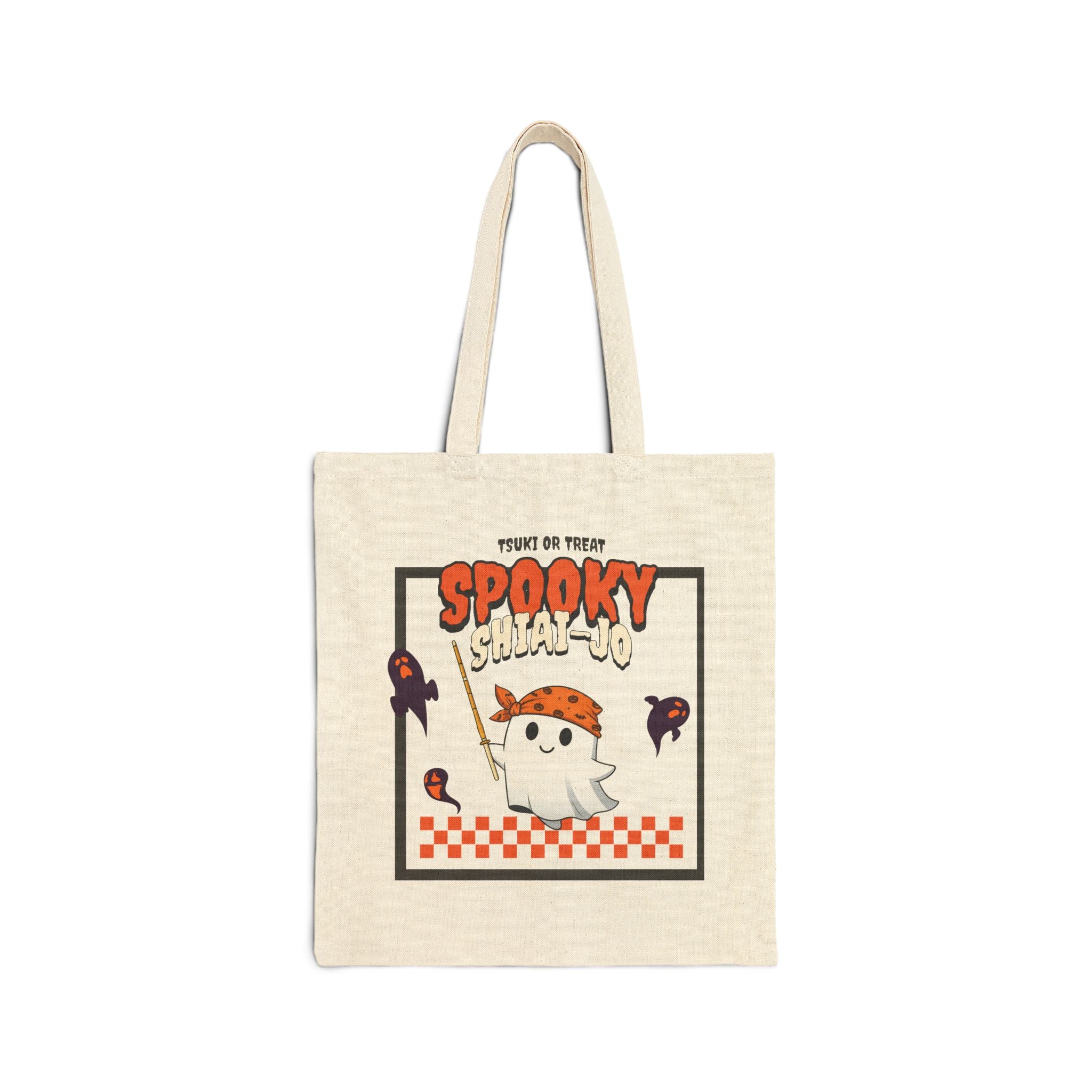 Spooky Halloween Tote Bag, Cute Ghost Design, Shiai-Jo, Trick-or-Treat Bag